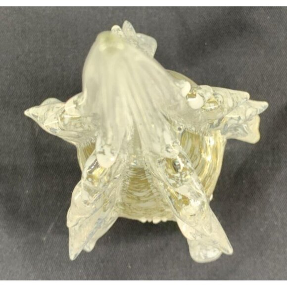 Murano Glass Christmas Tree 8" Tall Clear White Gold Handcrafted - Picture 5 of 8